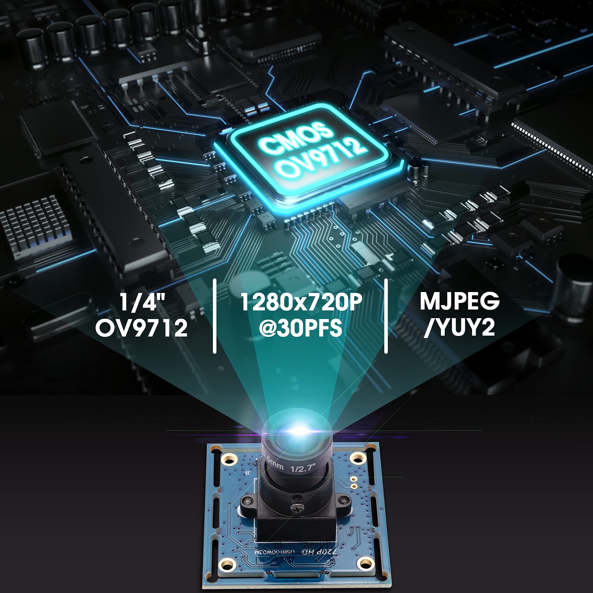 Amazon | ELP 720P ウェブカメラ USB HD 3.6mmレンズ NT99141 CMOS 1MP